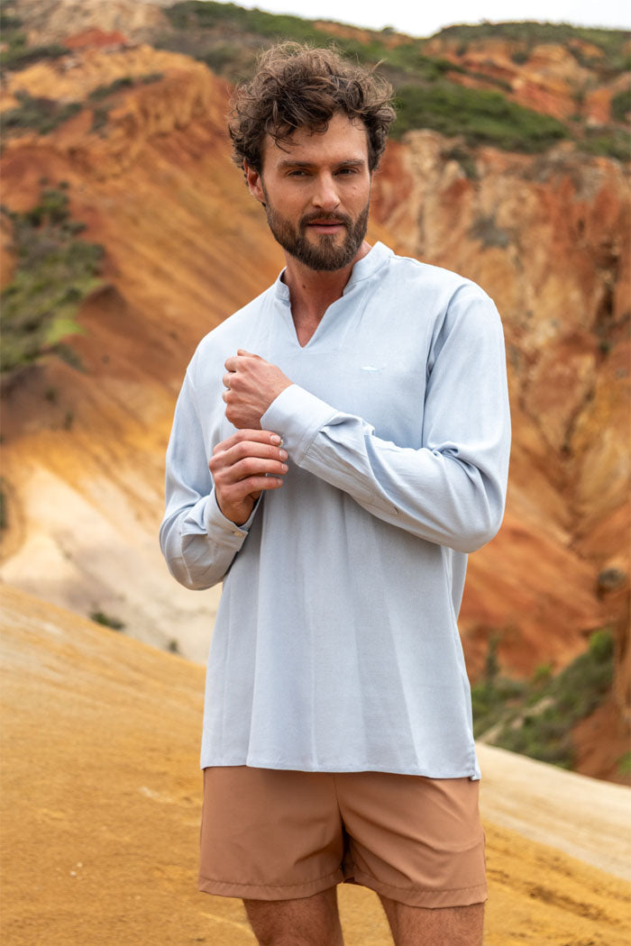 CAMISA DUNNOS FLEX AZUL CLARA