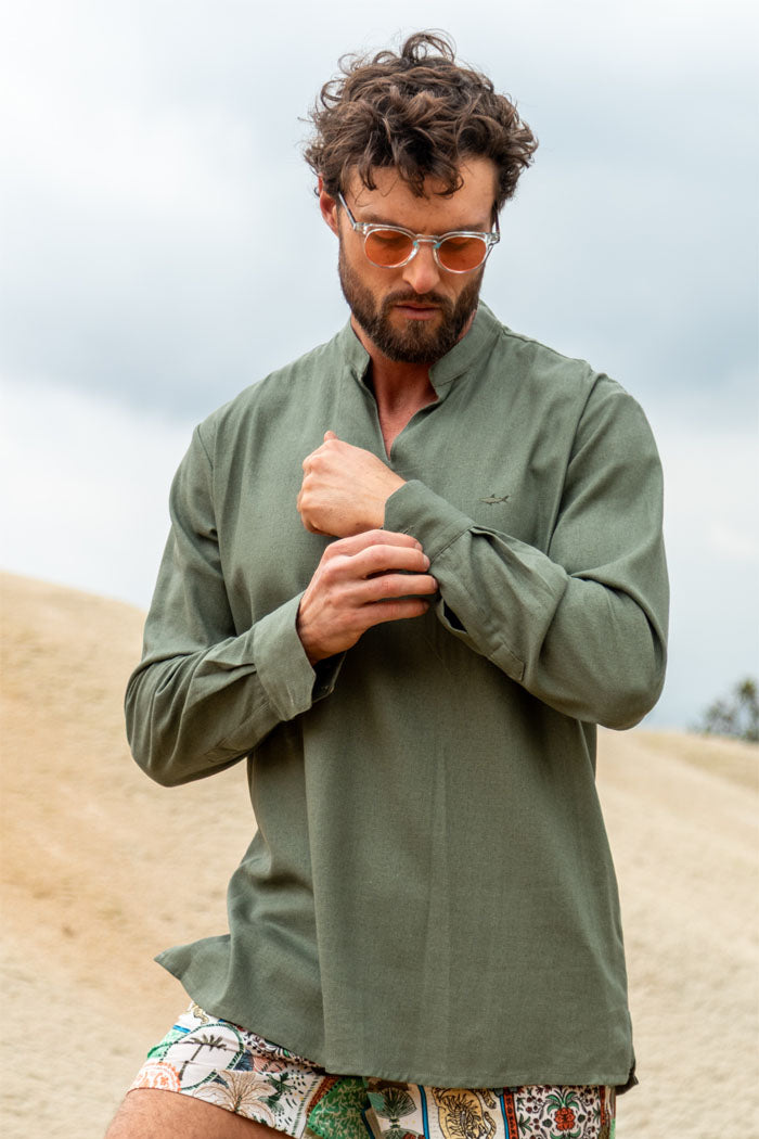 CAMISA DUNNOS FLEX VERDE OLIVA