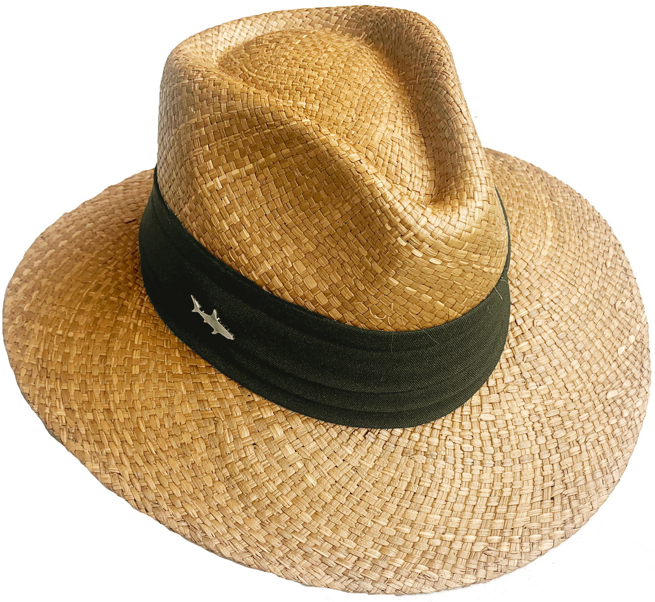 DARK OLIVE GREEN WIDE RIBBON HAT