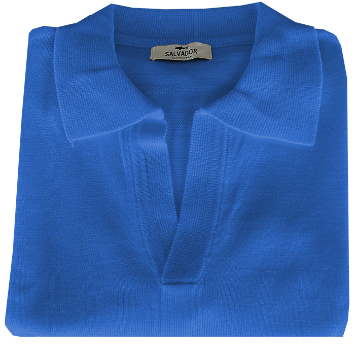 MEDIUM BLUE KNIT POLO