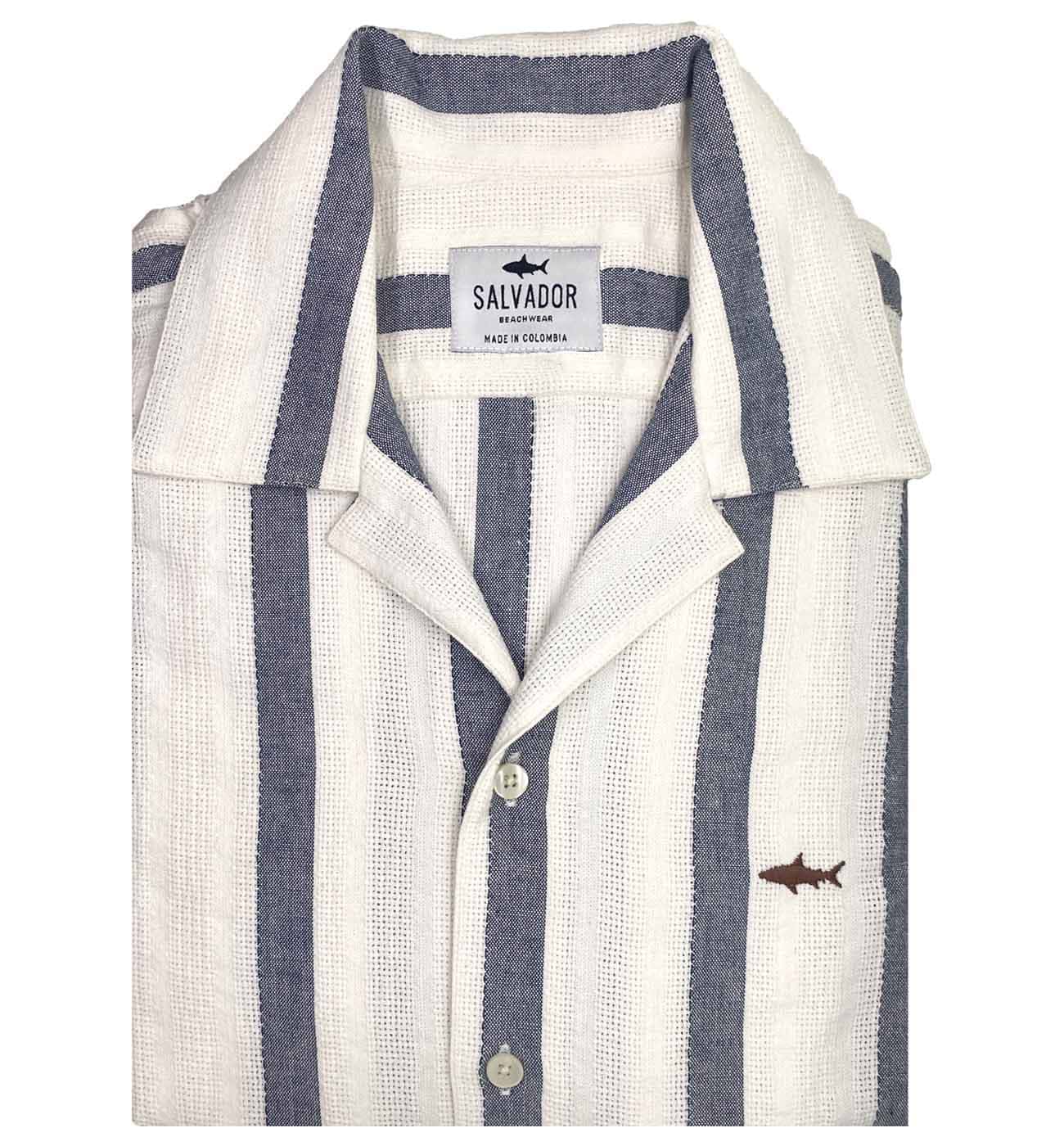 CAMISA RESORT BLANCA R AZUL O