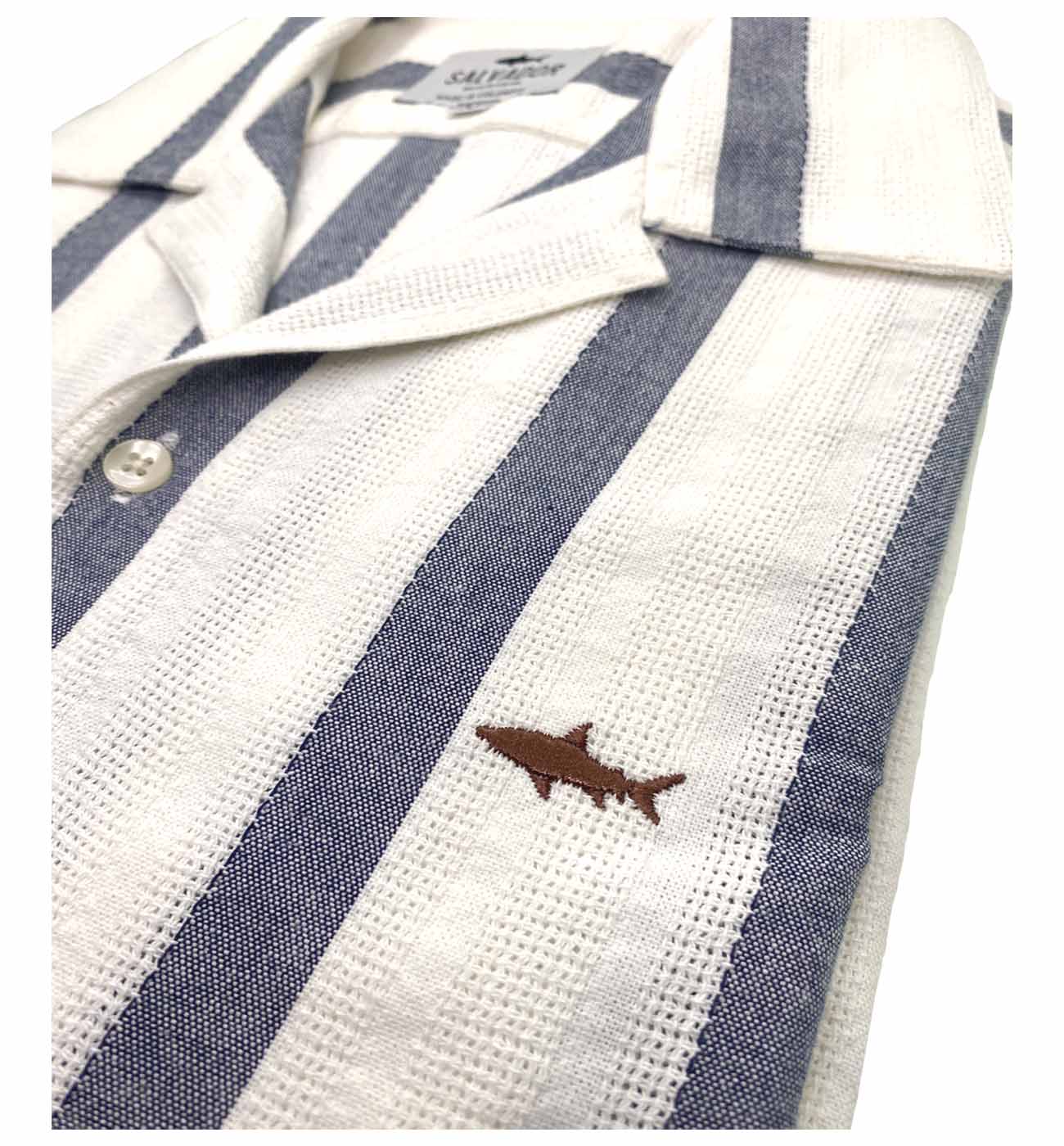 CAMISA RESORT BLANCA R AZUL O