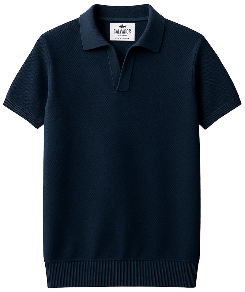 POLO DE PUNTO AZUL OSCURA