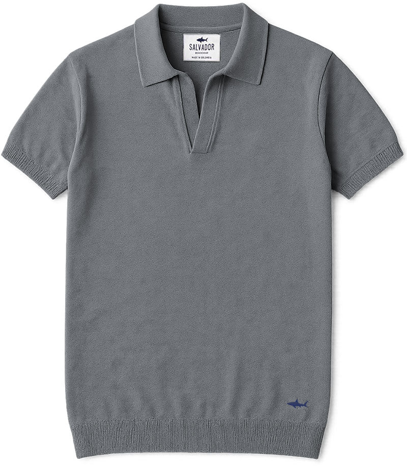 GRAY KNIT POLO
