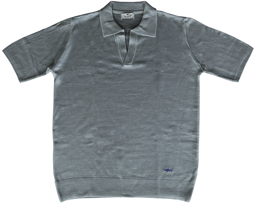 GRAY KNIT POLO