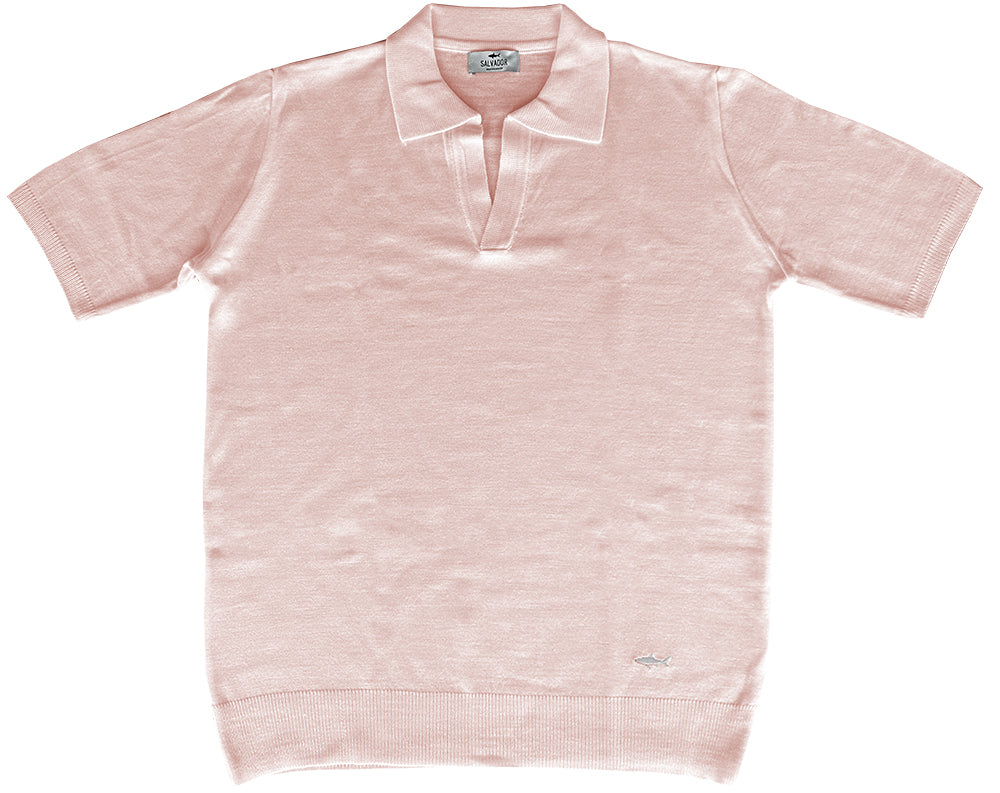 KNITTED POLO PINK POLO