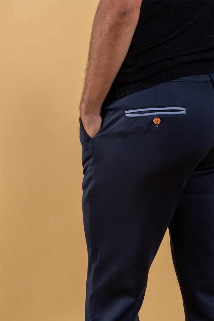 DARK BLUE POCKET PANTS