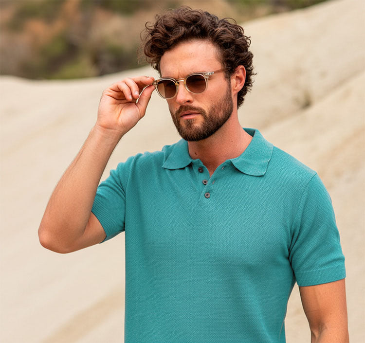 POLO DE PUNTO BOTONES MENTA