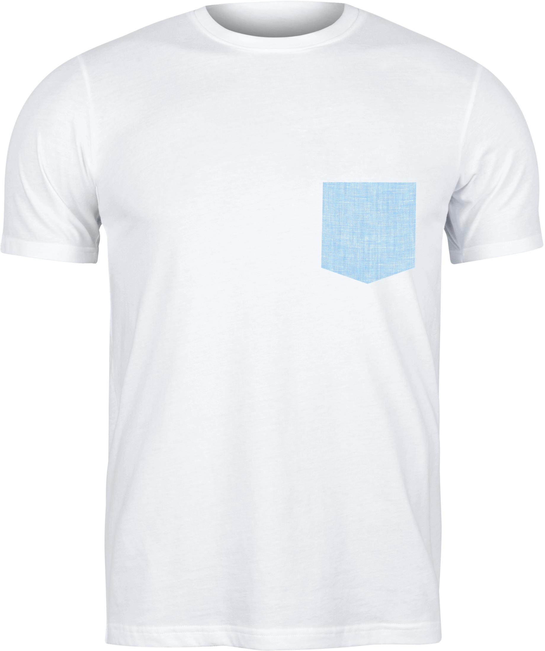 CAMISETA BLANCA DE BOLSILLO AZUL CLARO