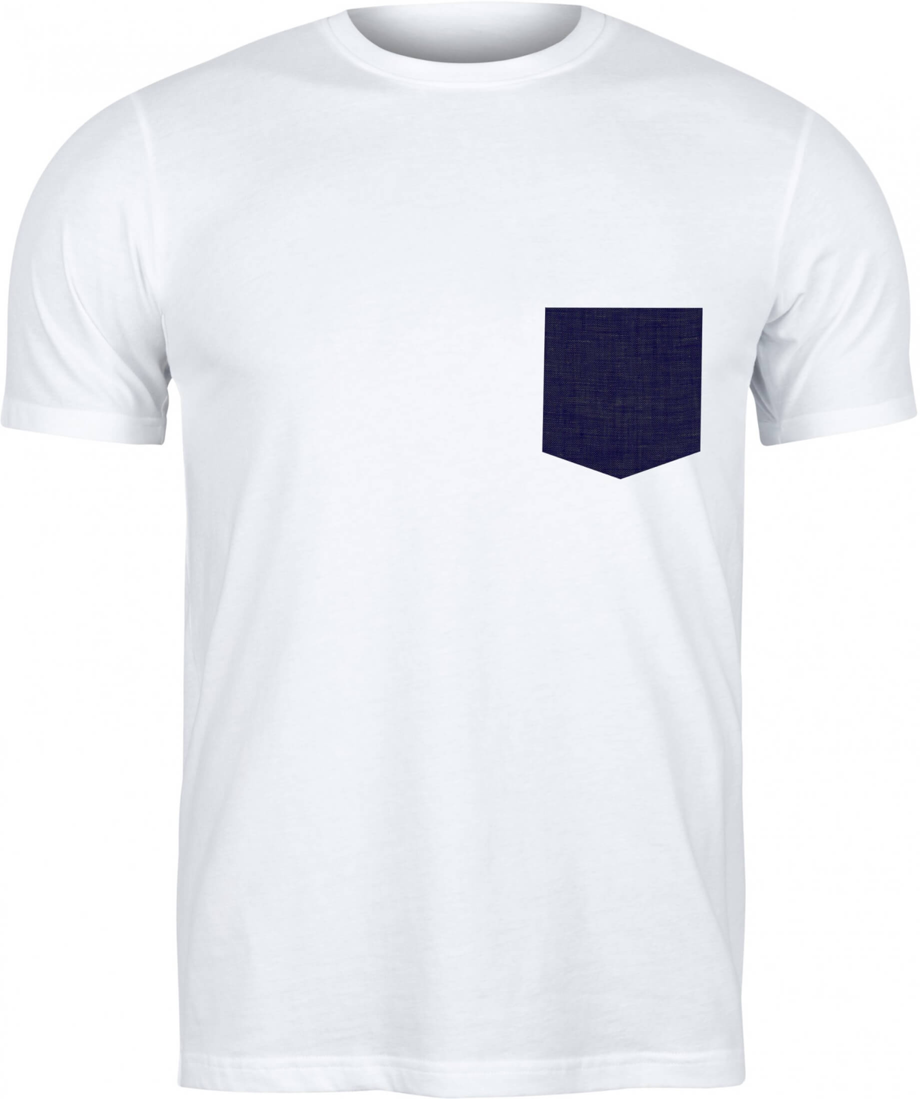 CAMISETA BLANCA DE BOLSILLO AZUL OSCURO