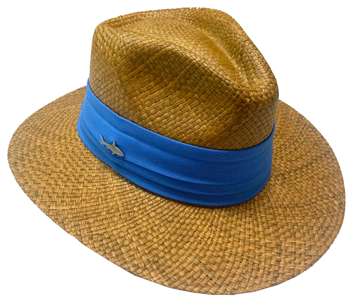 INDIGO BLUE WIDE RIBBON DARK HAT 