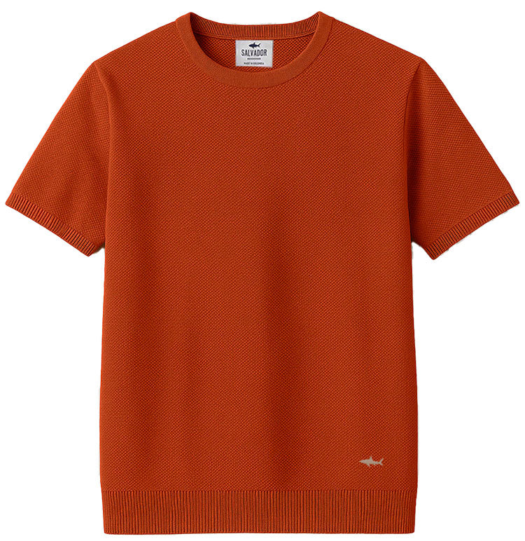 CAMISETA DE PUNTO TERRACOTA