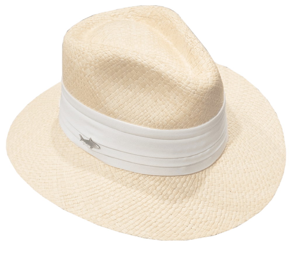 LIGHT HAT WITH WIDE WHITE RIBBON 